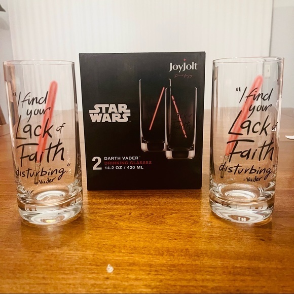 - NWT Star Wars Darth Vader Tall Glasses - Set of 2 - Picture 6 of 9